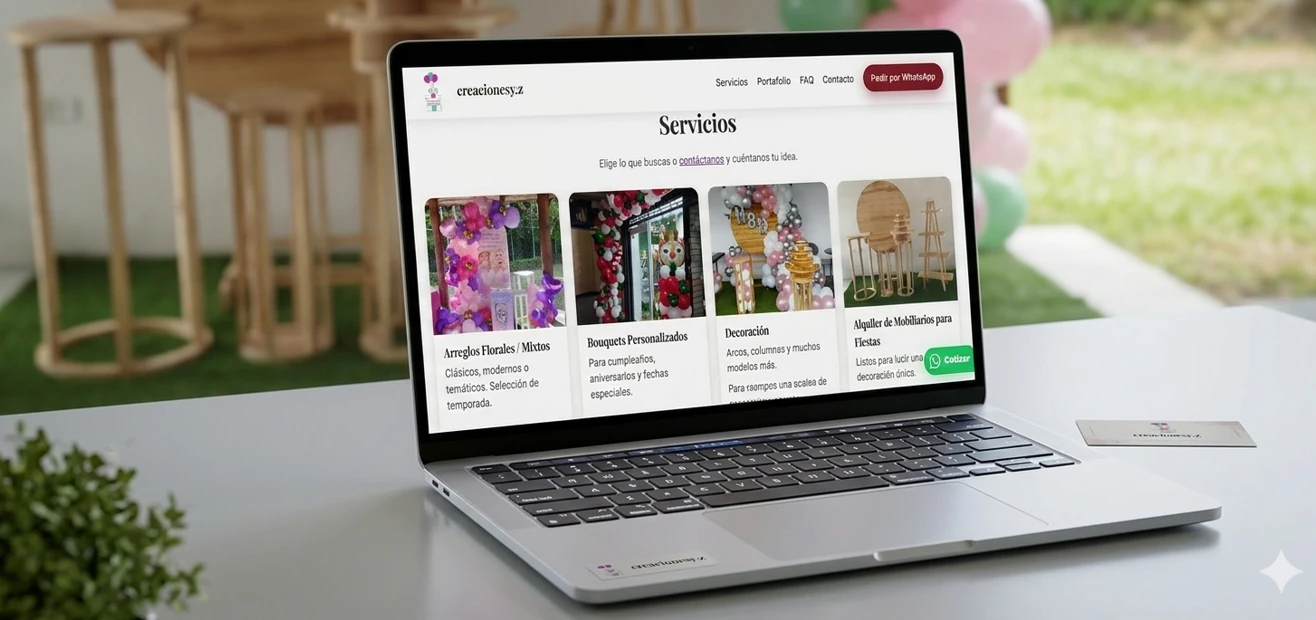 Creaciones YZ - Sitio corporativo moderno